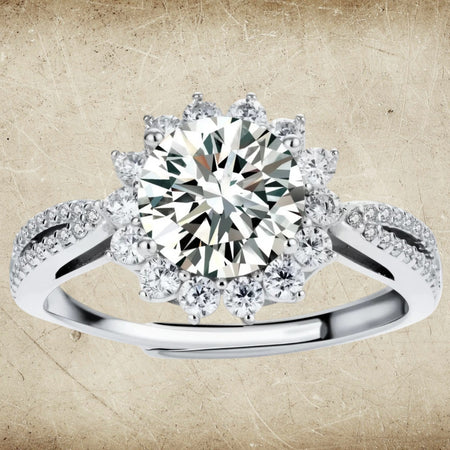 Simply Savvy Stellar Halo Moissanite Ring