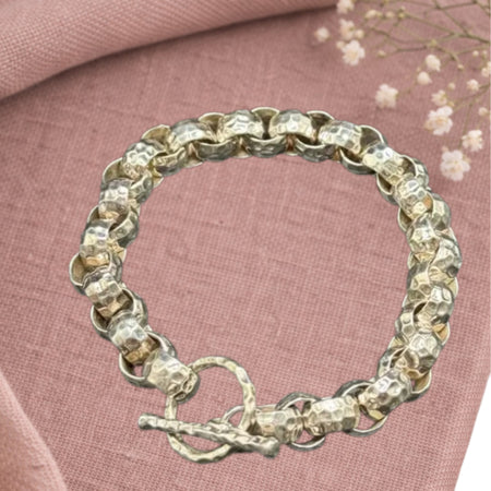 Pre-Owned Silpada Hammered Link Bracelet - Retired Design
