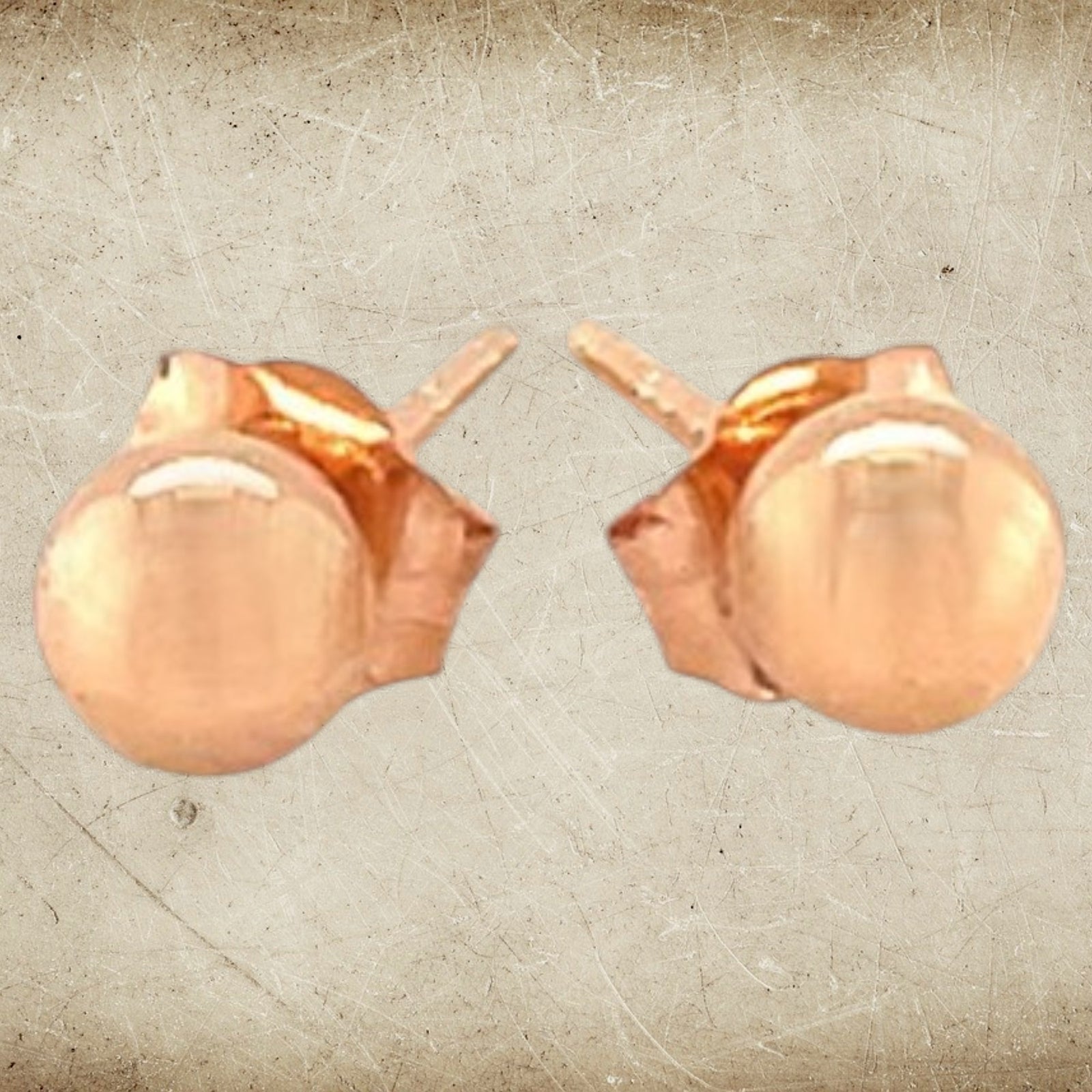 14K Rose Gold 4mm Ball Stud Earrings