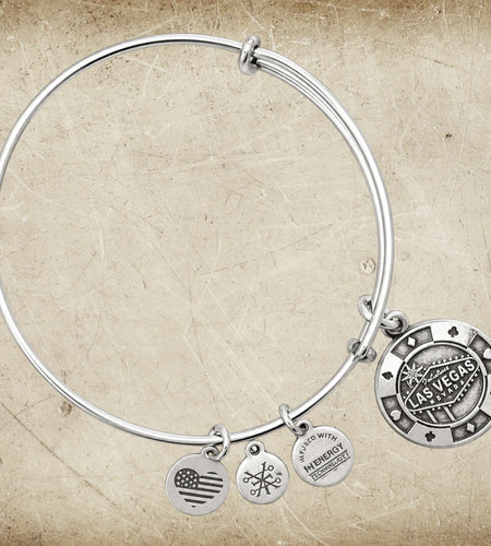 Alex and Ani Las Vegas Casino Chip Charm Expandable Bangle Bracelet