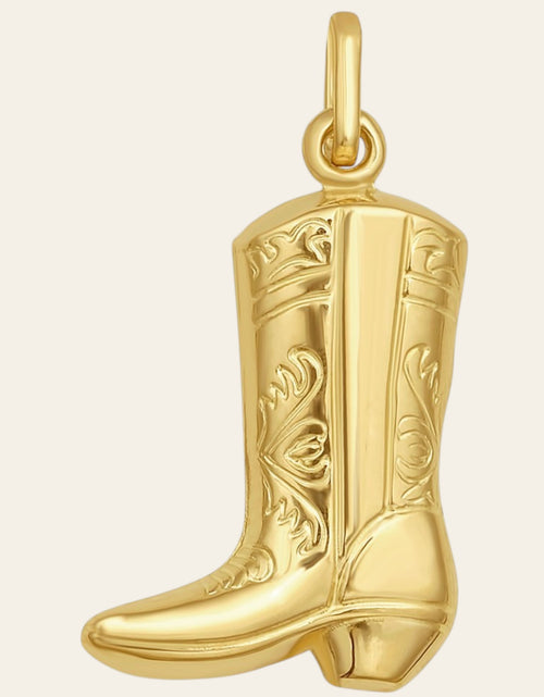 Load image into Gallery viewer, 14K Yellow Gold Cowboy Boot Charm Pendant
