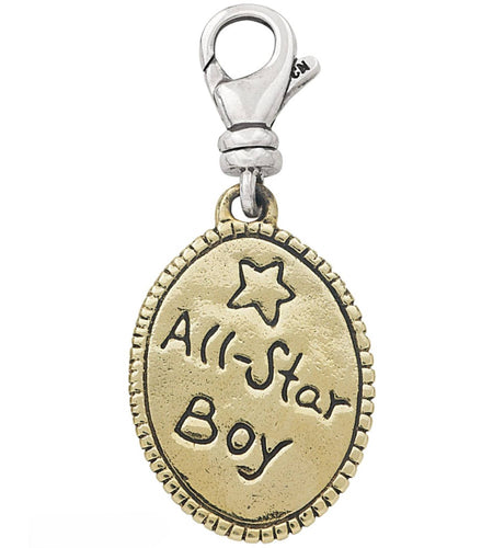 Pre-Owned Retired Silpada All-Star Boy Sterling Silver & Brass Charm Pendant