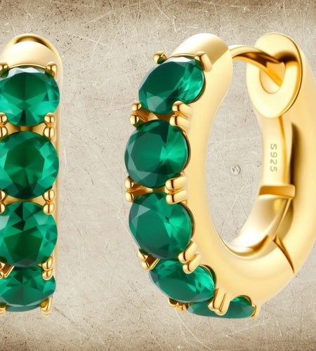 Simply Savvy Emerald Huggie Hoops
