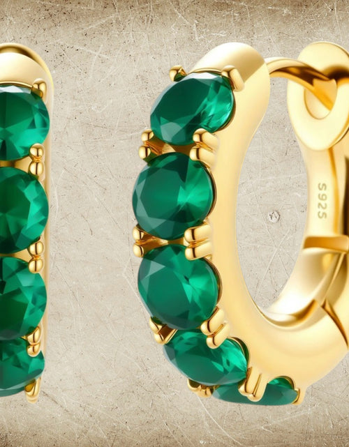 Load image into Gallery viewer, Simply Savvy Emerald Huggie Hoops
