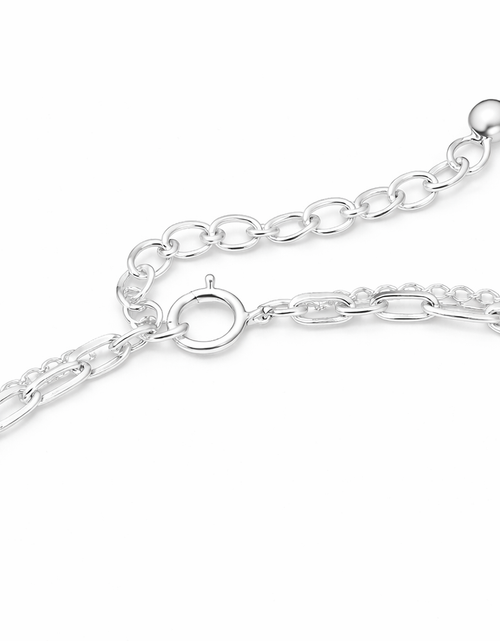 Load image into Gallery viewer, 925 Sterling Silver "Layered Luxe Chain Bracelet" – Double Strand Adjustable Bracelet
