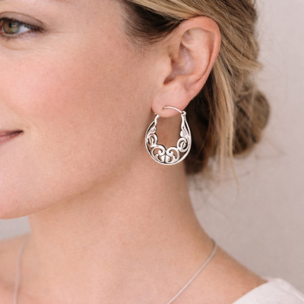 Pre-Owned Silpada Sterling Silver Filigree Earrings