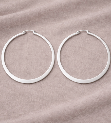 925 Sterling Silver “Classic Graduated” Hoop Earrings – Classic Round Tapered Hoops