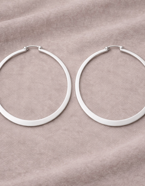 Load image into Gallery viewer, 925 Sterling Silver “Classic Graduated” Hoop Earrings – Classic Round Tapered Hoops
