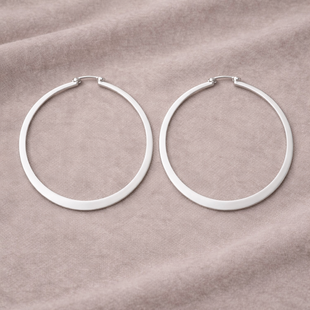 925 Sterling Silver “Classic Graduated” Hoop Earrings – Classic Round Tapered Hoops