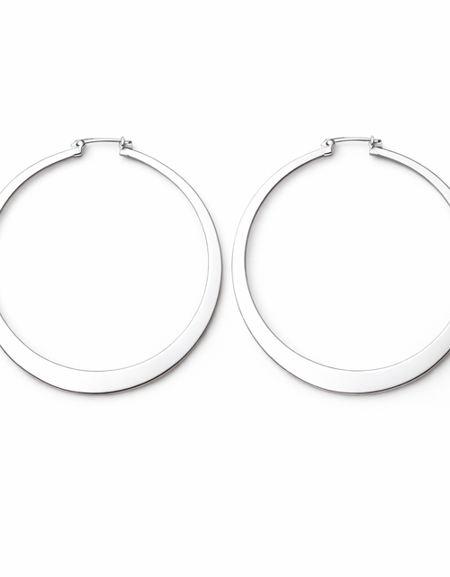Load image into Gallery viewer, 925 Sterling Silver “Classic Graduated” Hoop Earrings – Classic Round Tapered Hoops
