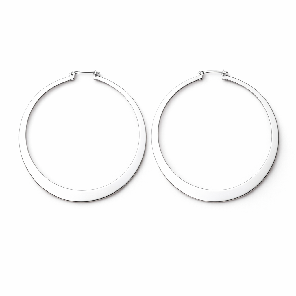 925 Sterling Silver “Classic Graduated” Hoop Earrings – Classic Round Tapered Hoops