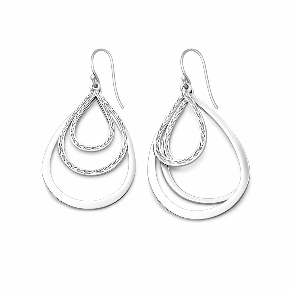 Pre-Owned Silpada Tri-Textured Sterling Silver Earrings