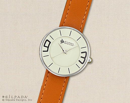 Pre-Owned Silpada Orange Leather Time Piece - Retired Design
