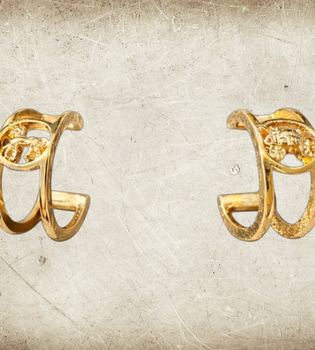 Coach Gold Logo Huggie Earrings – Signature C Design