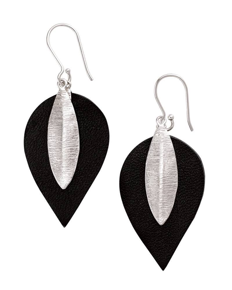 Pre-owned Silpada LAYERED LEAF Earrings