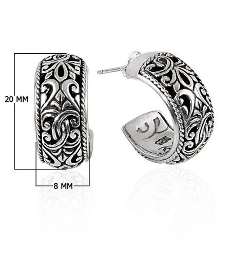 Simply Savvy Bali Artisan Sterling Silver Hoop Earrings – Handcrafted Elegance