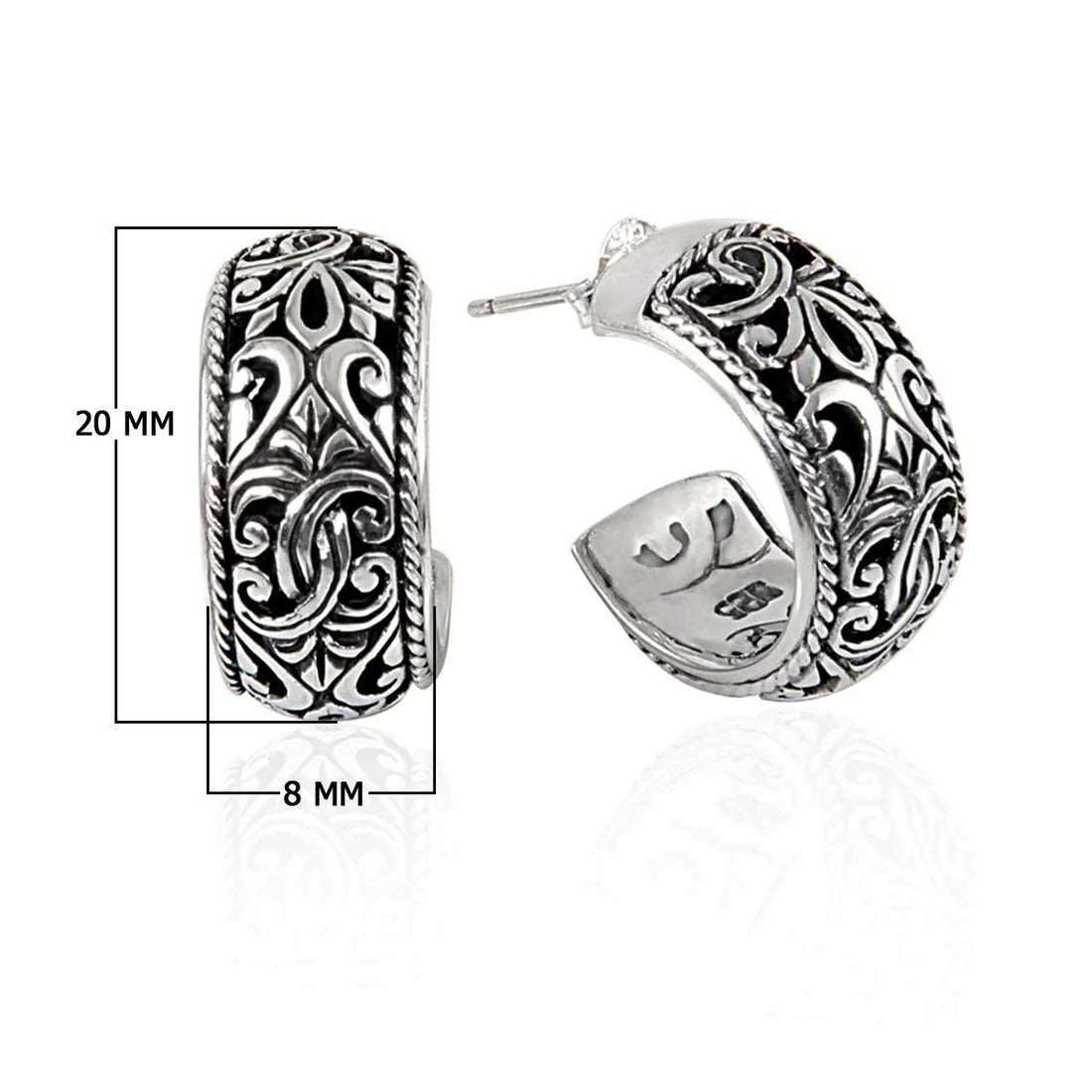Simply Savvy Bali Artisan Sterling Silver Hoop Earrings – Handcrafted Elegance