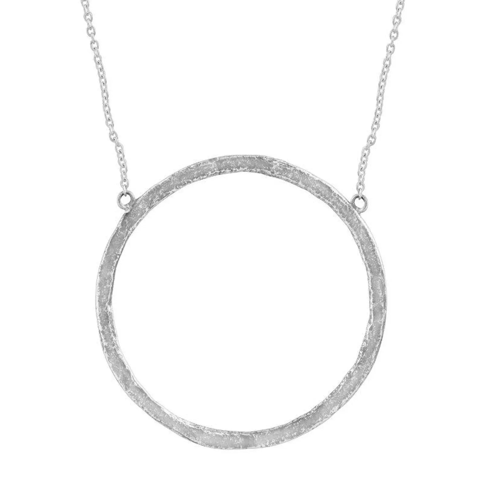 Pre-Owned Silpada Sterling Silver Circle Pendant Necklace N3087