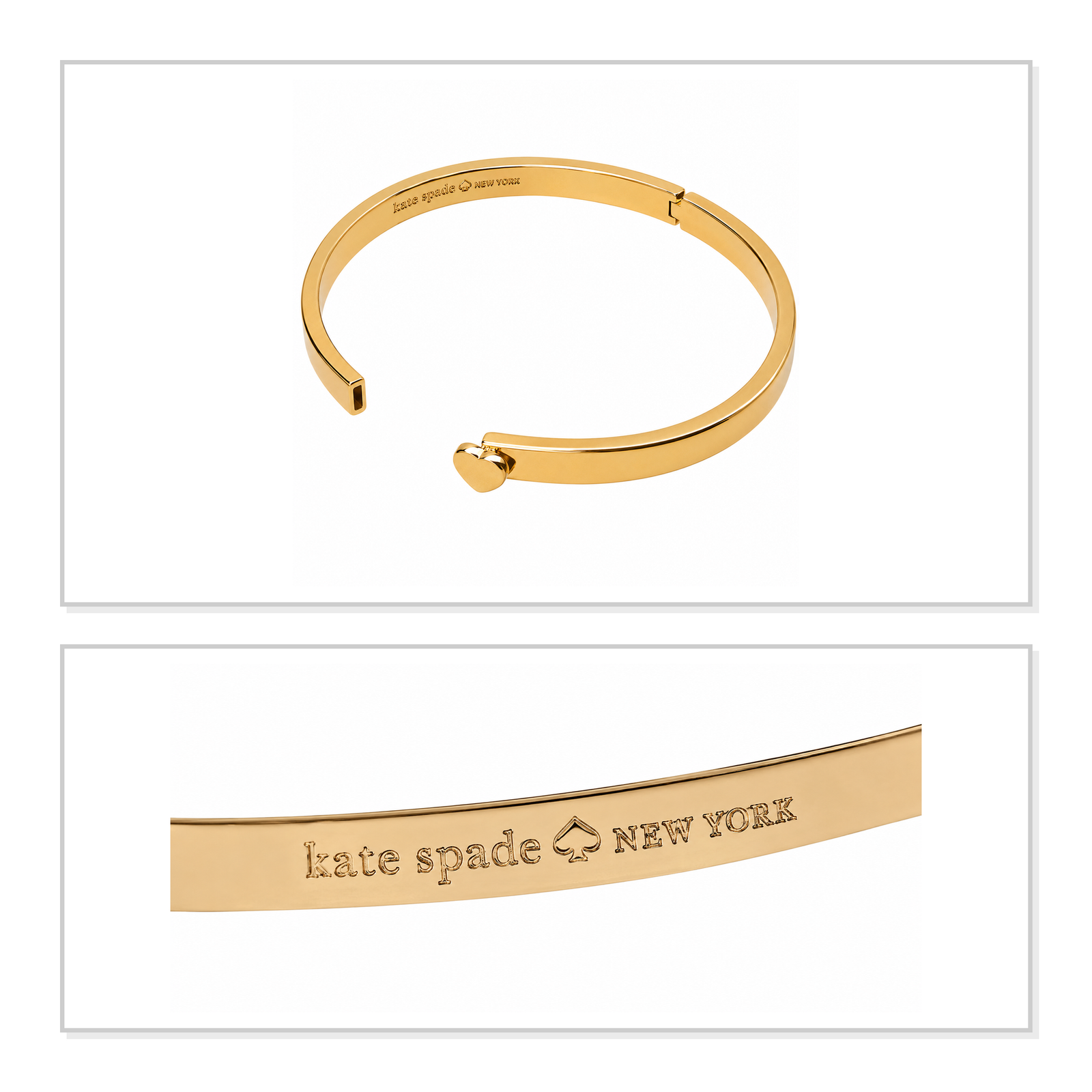 Kate Spade New York “Heritage Spade” Rose Gold Spade Hinged Bangle Bracelet