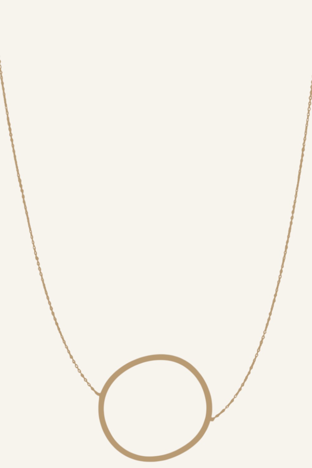 14K Yellow Gold Large Open Circle Necklace – 18 Inch