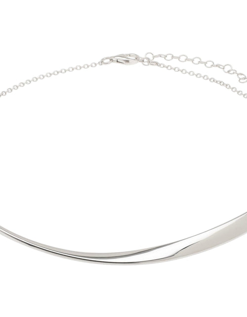 Load image into Gallery viewer, Sterling Silver Rhodium Plated Sculpted Collar Necklace
