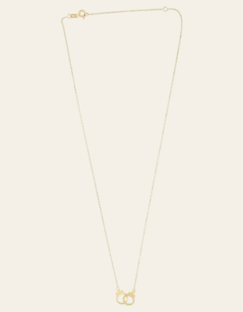 Load image into Gallery viewer, 14K Yellow Gold Interlocking Handcuff Necklace 18 Inch
