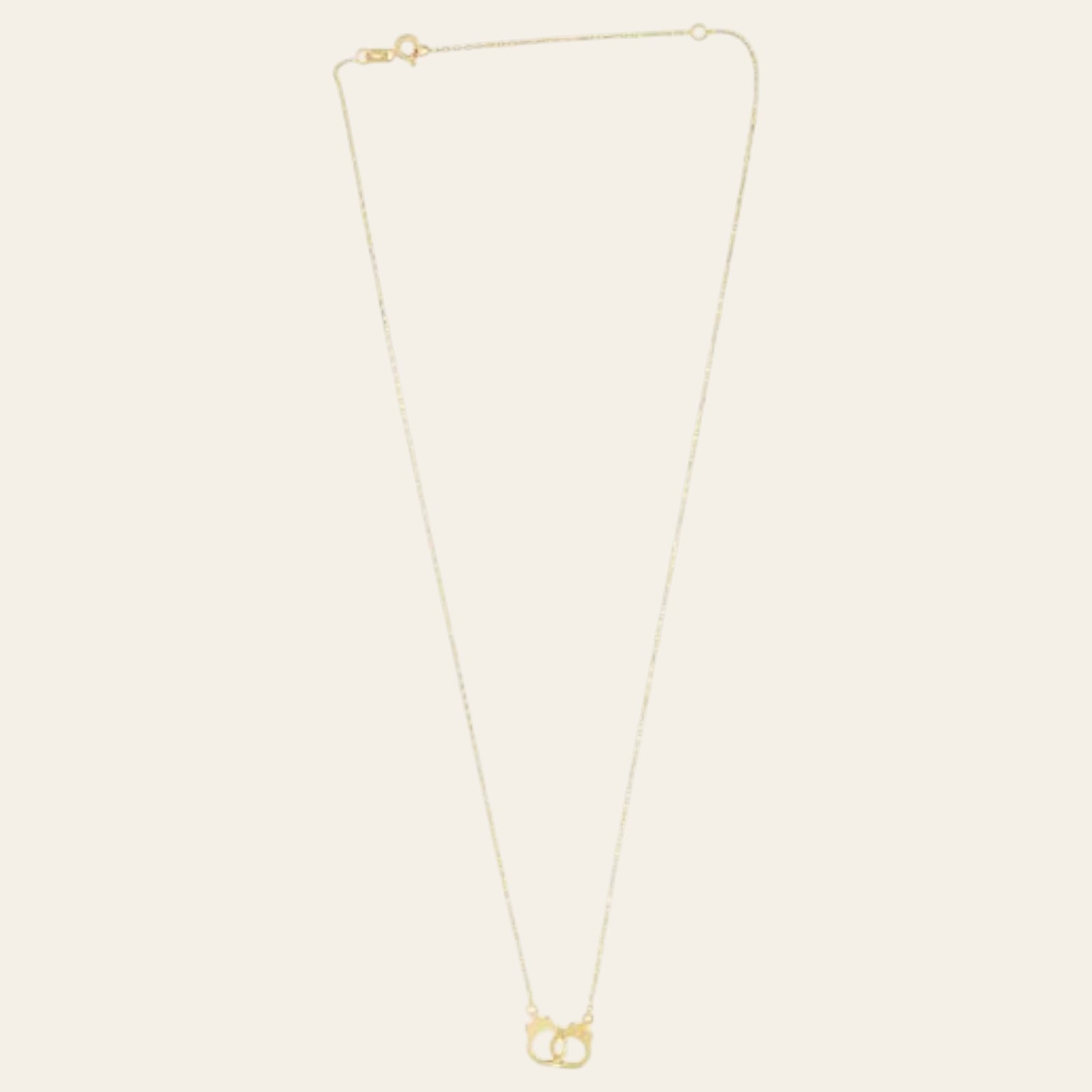 14K Yellow Gold Interlocking Handcuff Necklace 18 Inch