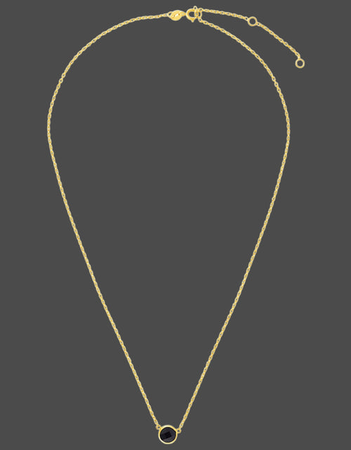 Load image into Gallery viewer, 14K Yellow Gold Round Black Onyx Necklace – 17 Inches
