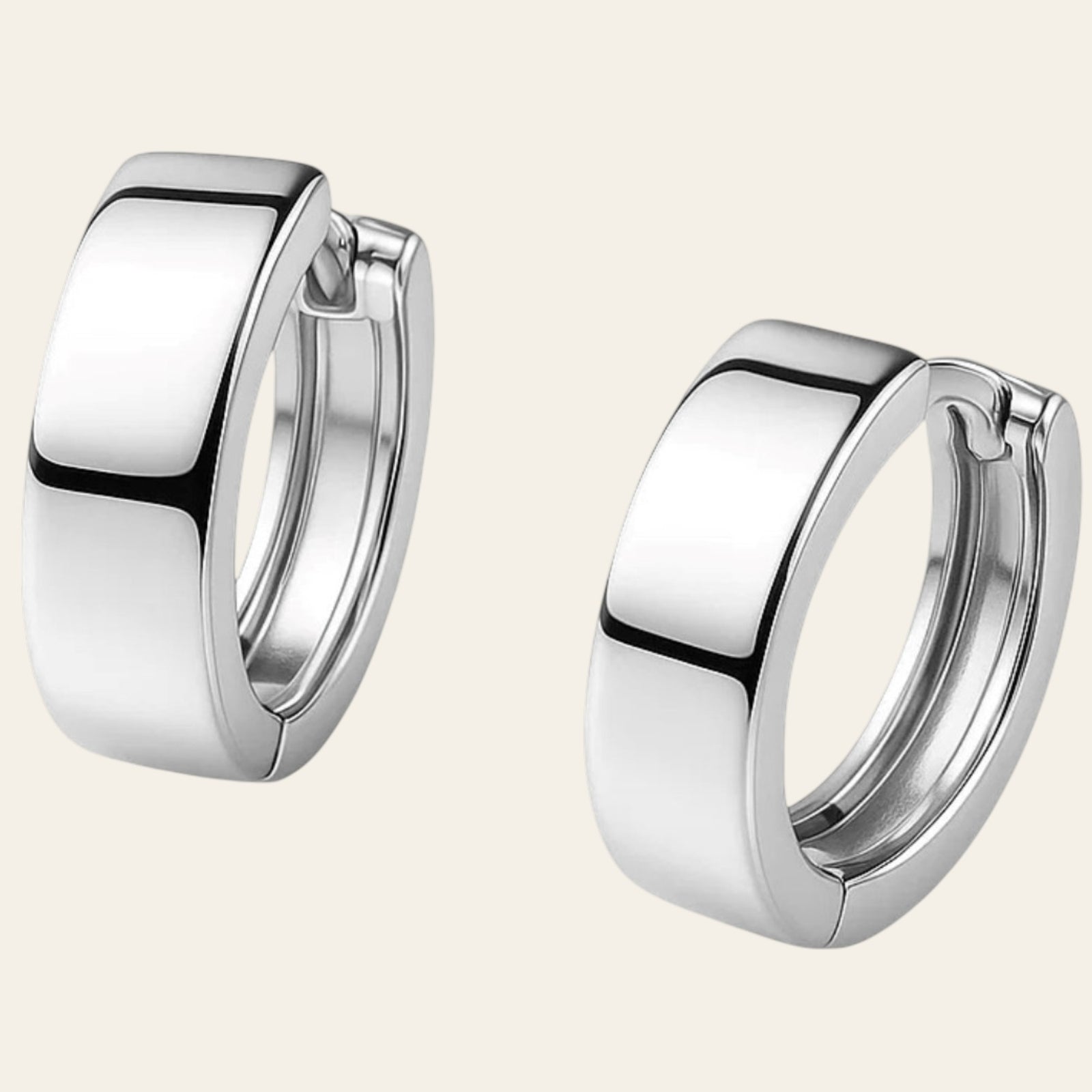 10k White Gold Snuggable Hoop Earrings