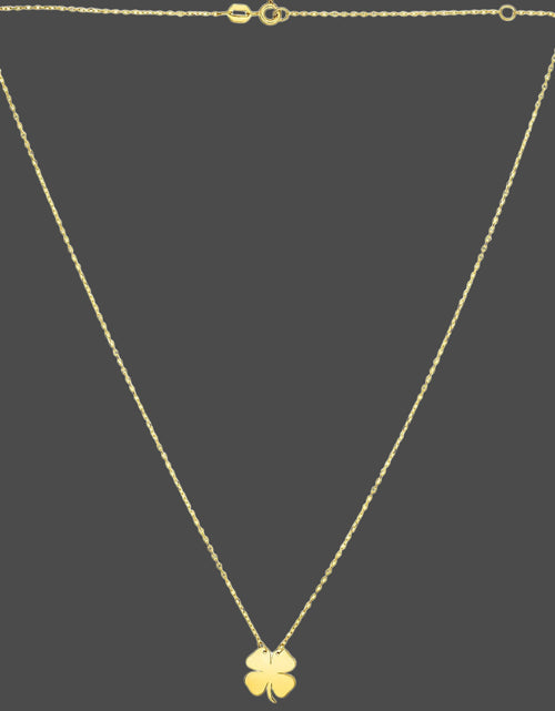 Load image into Gallery viewer, 14K Yellow Gold Four Leaf Clover Necklace – 18 Inch
