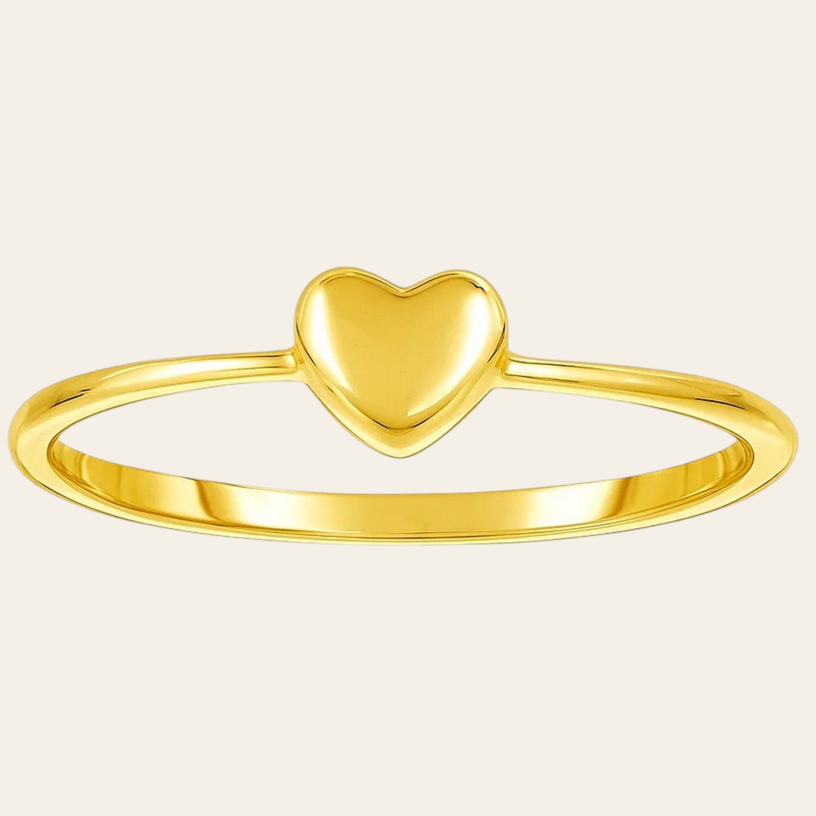 14k Yellow Gold Ring with Puffed Heart(1.40 mm)