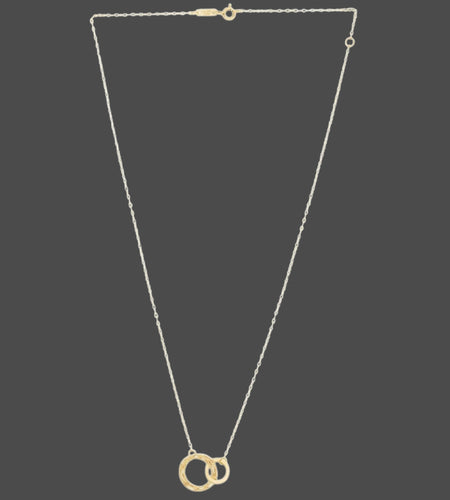 14K Yellow Gold Interlocking Double Circle Necklace