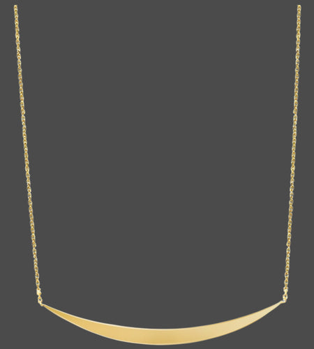 14K Yellow Gold Curved Bar Necklace