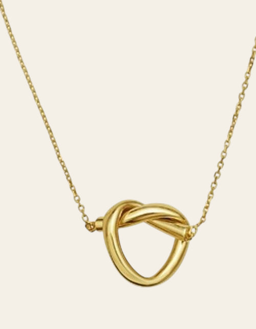 Load image into Gallery viewer, 14K Yellow Gold Love Knot Necklace 18 Inch + 2 Inch Extender
