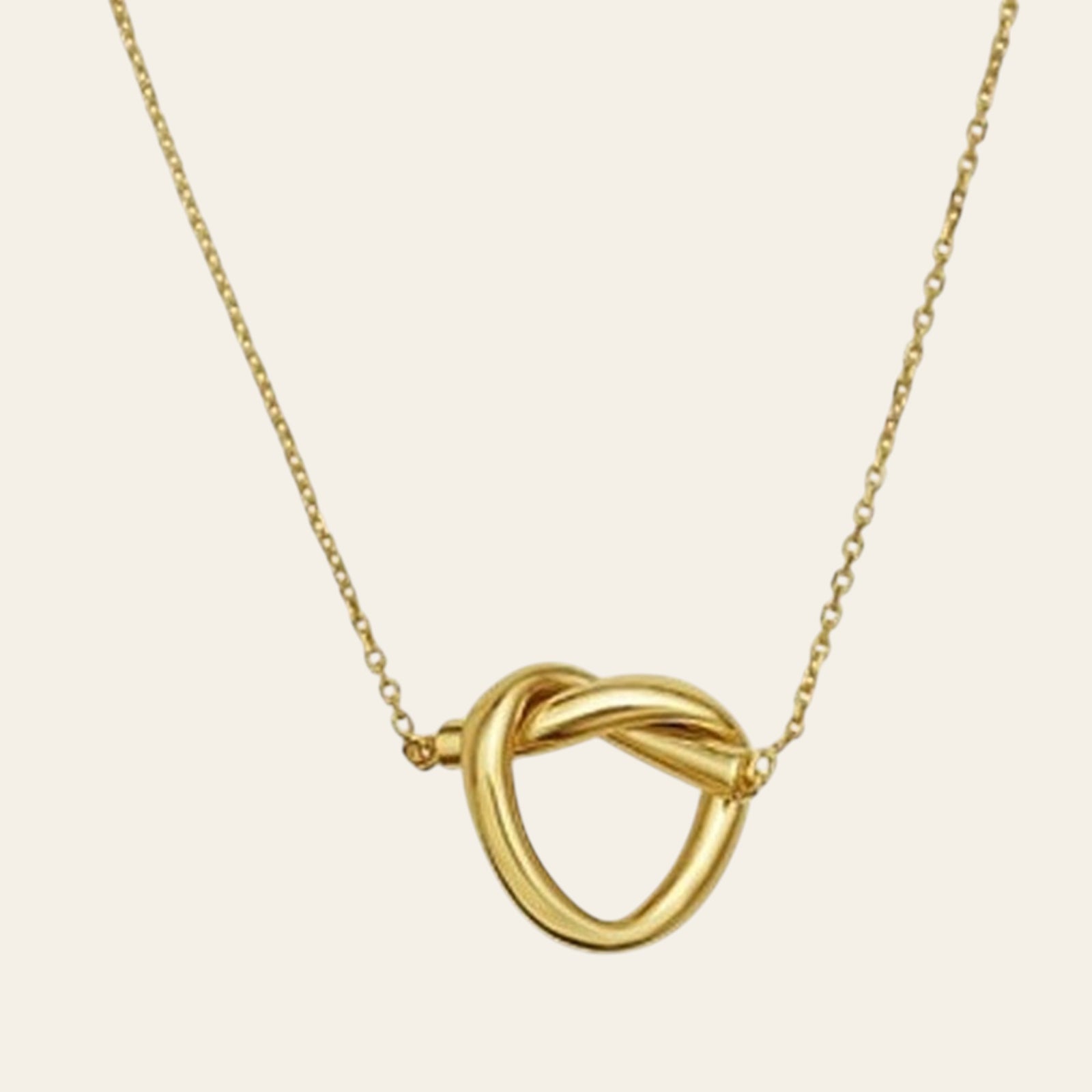 14K Yellow Gold Love Knot Necklace 18 Inch + 2 Inch Extender
