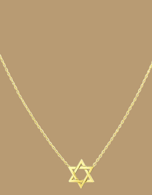 Load image into Gallery viewer, 14K Yellow Gold Star of David Necklace – 18 Inch
