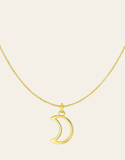 Load image into Gallery viewer, 14K Yellow Gold Crescent Moon Necklace – 18 Inch
