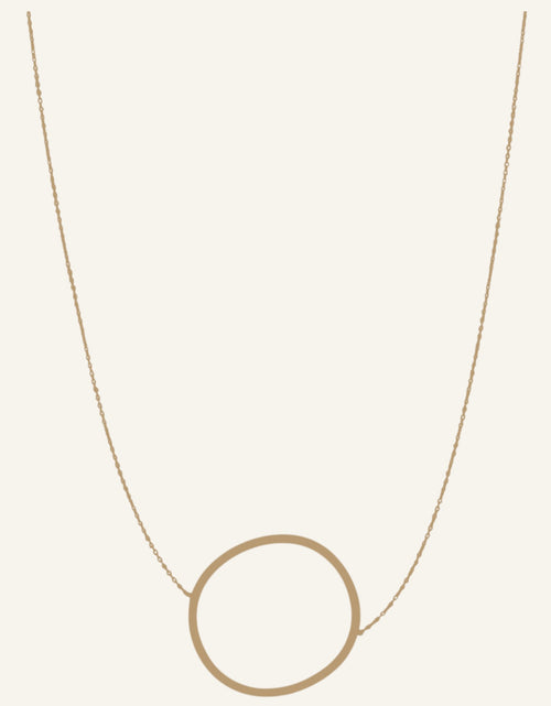 Load image into Gallery viewer, 14K Yellow Gold Large Open Circle Necklace – 18 Inch
