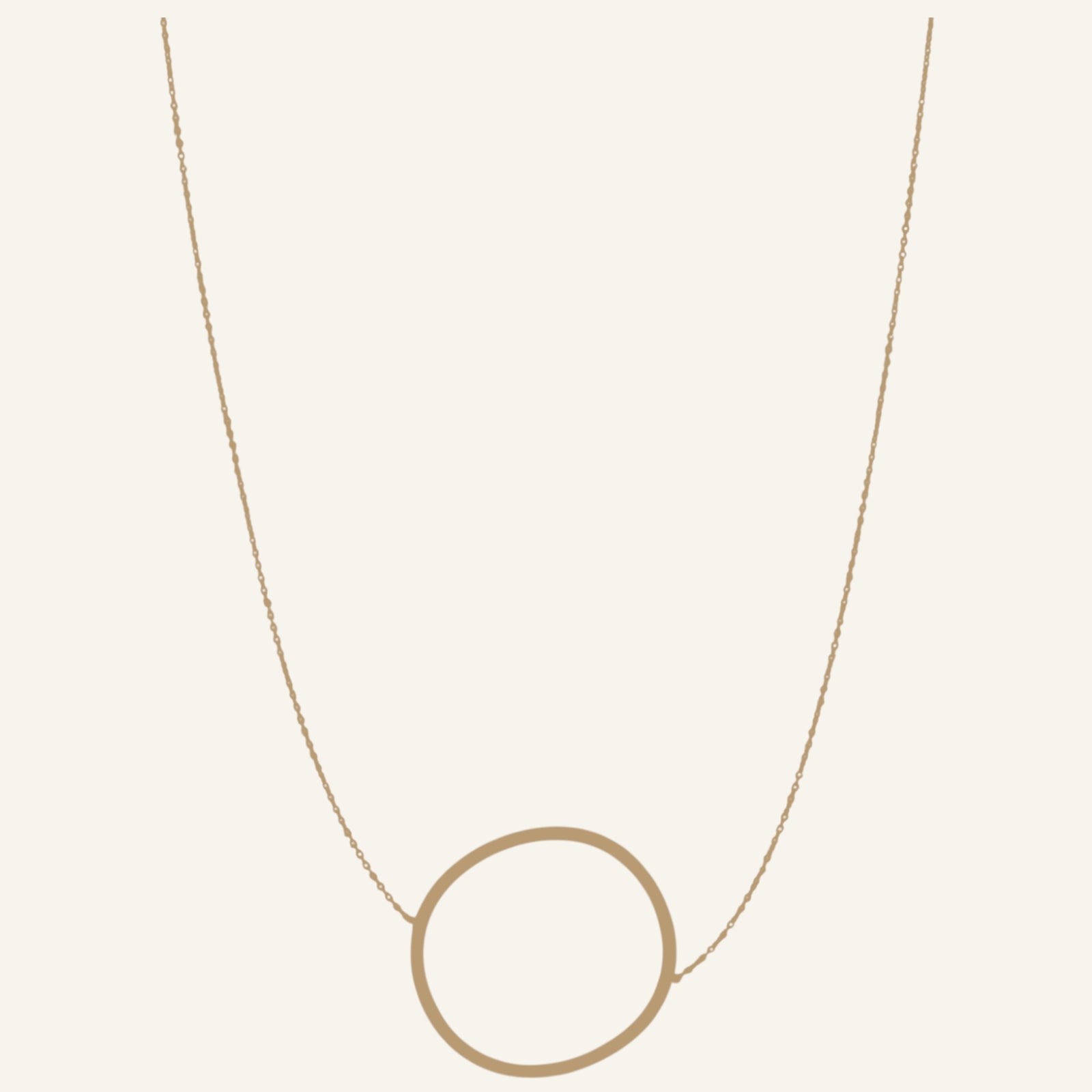 14K Yellow Gold Large Open Circle Necklace – 18 Inch