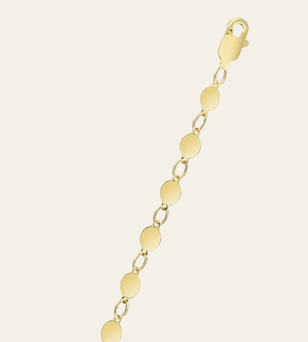 14K Yellow Gold Polished Circle Station Necklace