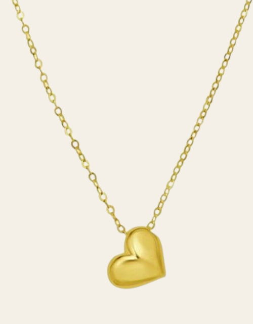 Load image into Gallery viewer, 14K Yellow Gold Puffed Mini Heart Pendant Necklace 18 Inch
